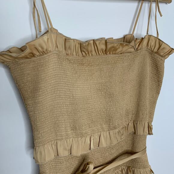 V. Chapman Lily Midi Bodycon Dress Warm Sand Womens Size 10 - Picture 9 of 16